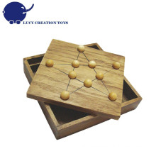 Wooden Star Solitaire Board Game